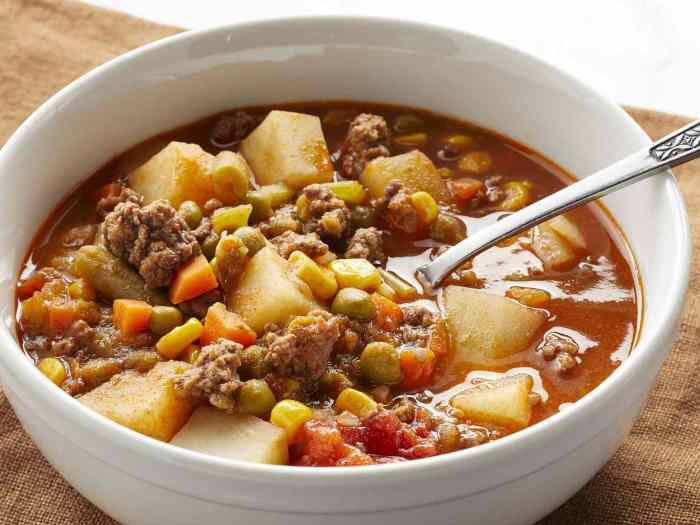 Recipe for soup using ground beef