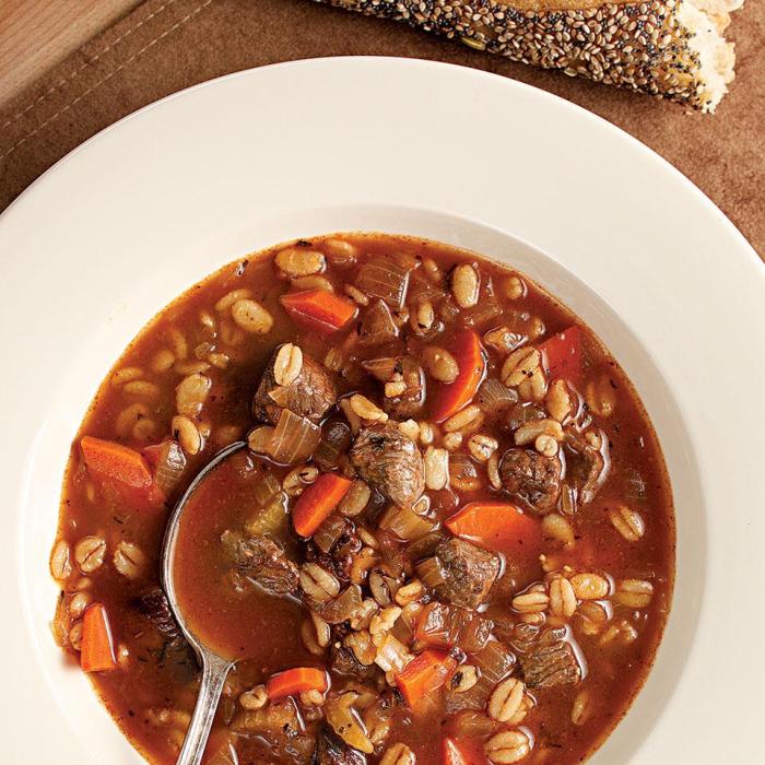 Recipe for beef and barley soup