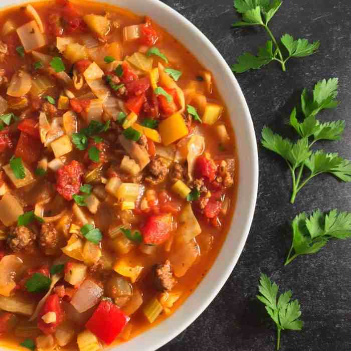 Recipe for healthy cabbage soup